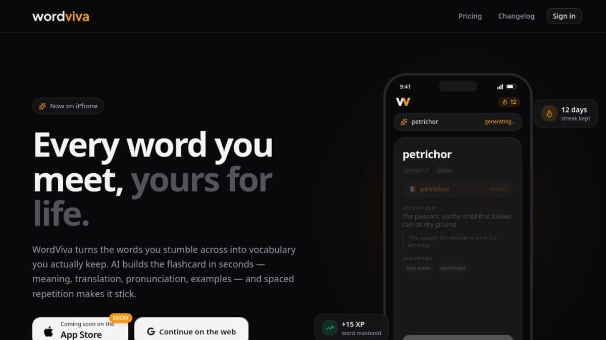 The WordViva homepage